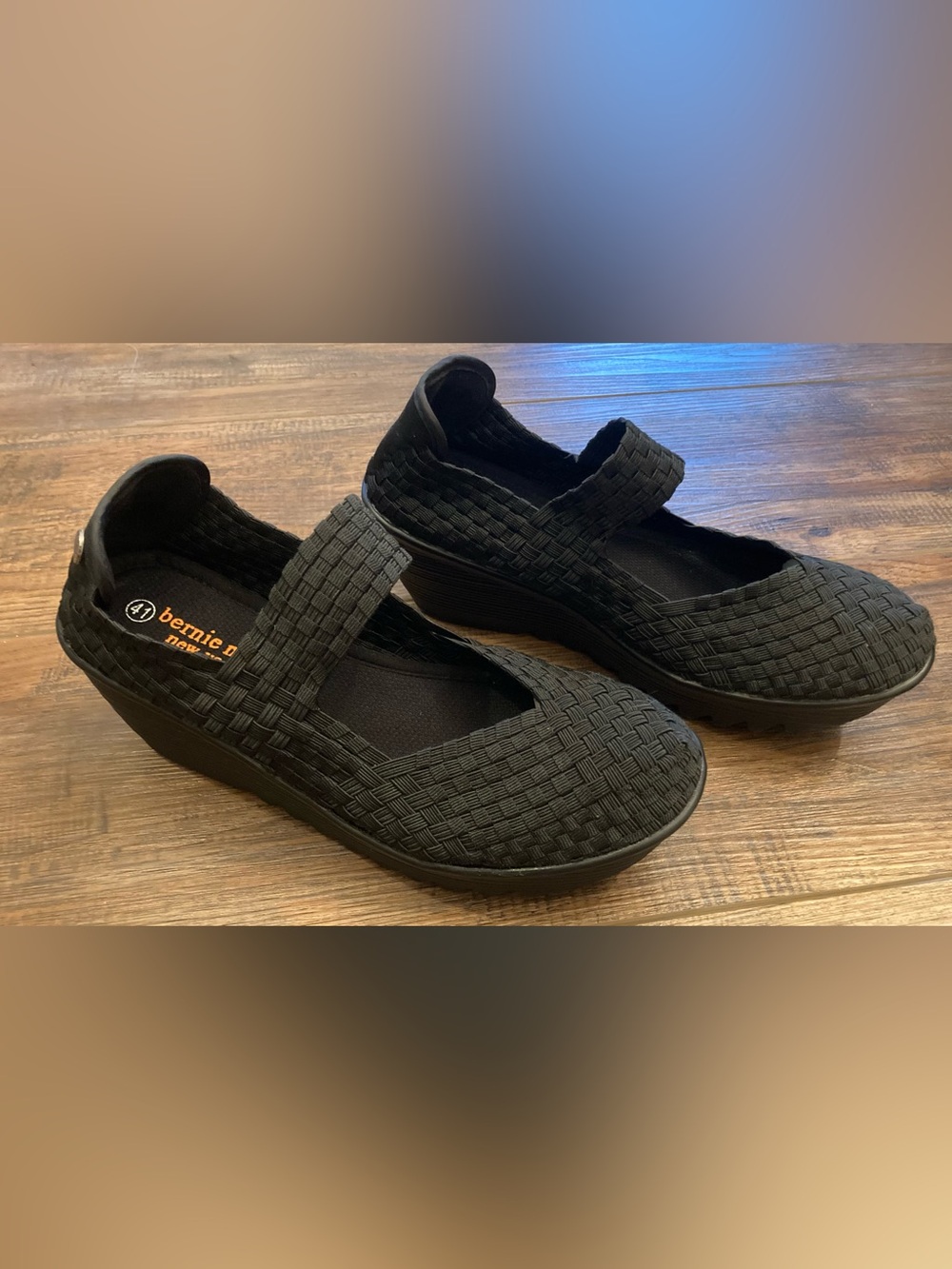 Bernie Mev Women’s Black Woven Wedge Shoes